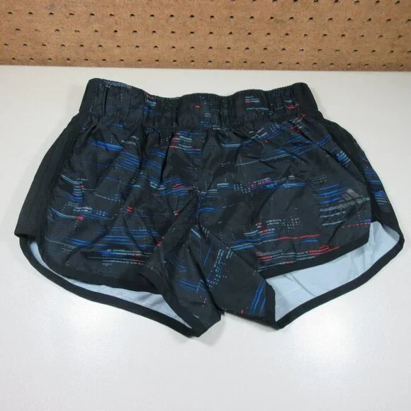 adidas womens black blue gray red lines Energy Climalite running shorts XS - Picture 1 of 5